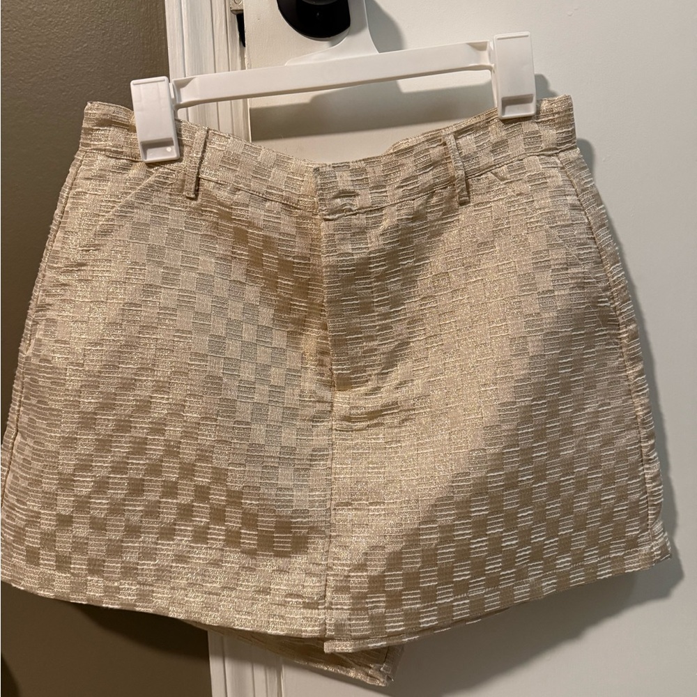 Gold Checkered Skort